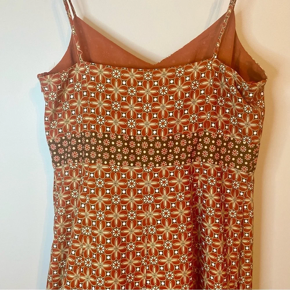 LOFT Rust BOHO Patterned Midi Dress Size 8 (NWT) - Picture 4 of 11